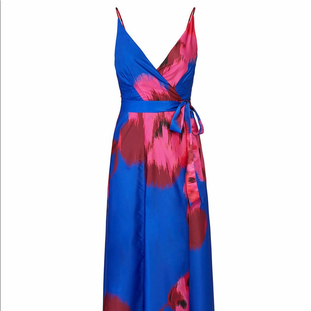 blue silk Ikat wrap dress - Hatch